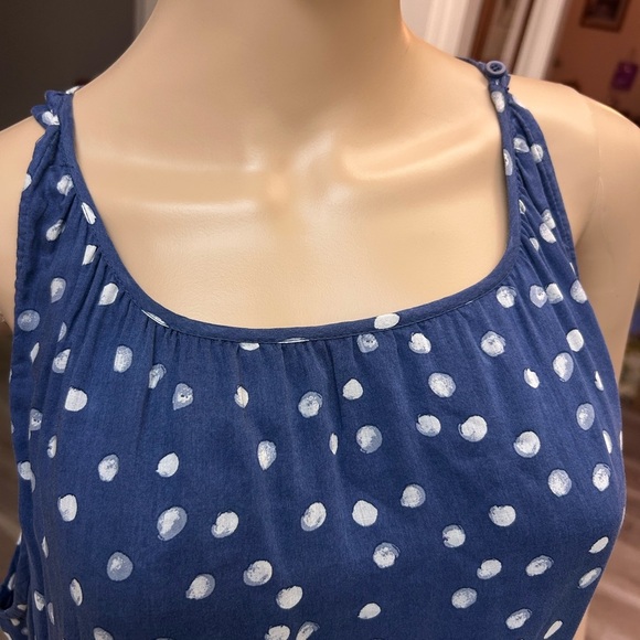 Cloth & Stone Polka Dot Midi Ruffle Bottom Sleeveless Women’s Dress Size XL EUC! - Picture 6 of 9